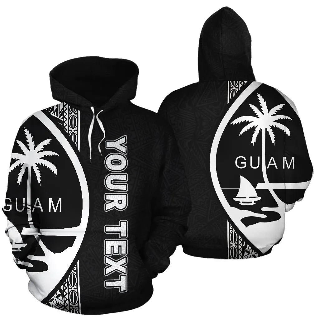 Guam Polynesian Personalised Custom Hoodie - White Line