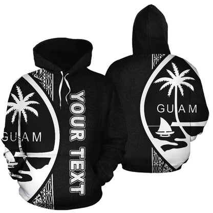 Guam Polynesian Personalised Custom Hoodie - White Line