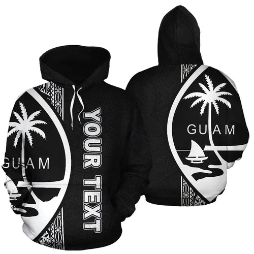 Guam Polynesian Personalised Custom Hoodie - White Line