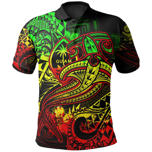 Guam Polynesian Polo Shirt - Reggae Shark Polynesian Tattoo