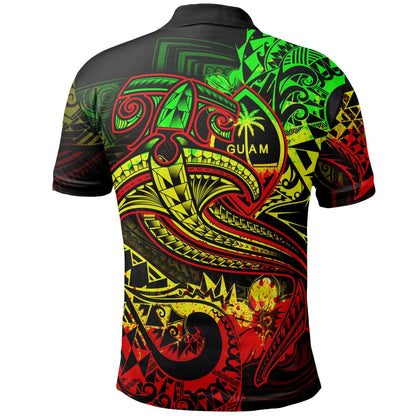 Guam Polynesian Polo Shirt - Reggae Shark Polynesian Tattoo