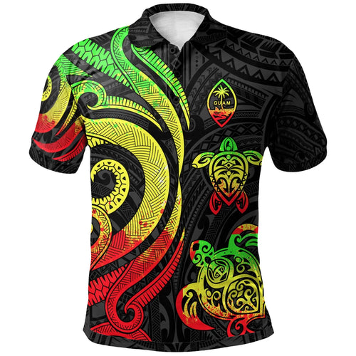 Guam Polynesian Polo Shirt - Reggae Tentacle Turtle