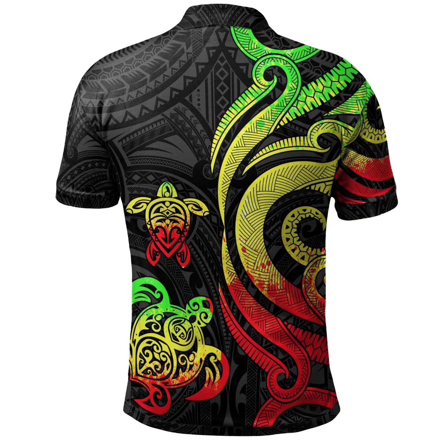 Guam Polynesian Polo Shirt - Reggae Tentacle Turtle