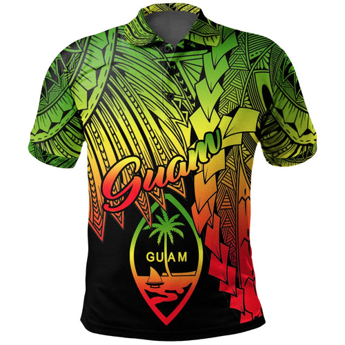 Guam Polynesian Polo - Tribal Wave Tattoo Reggae