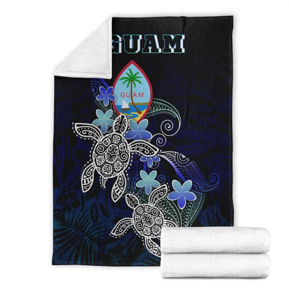 Guam Polynesian Premium Blanket - Blue Turtle Couple