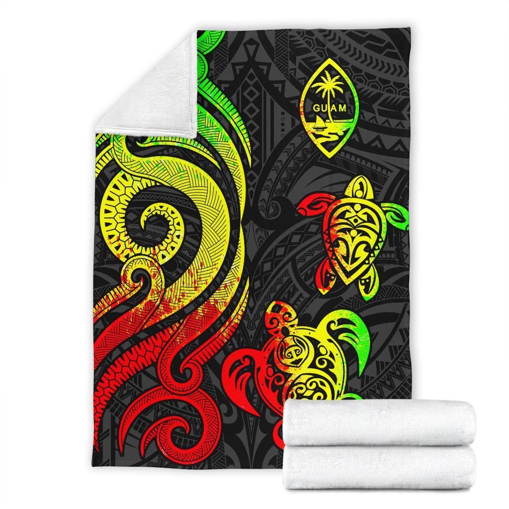 Guam Polynesian Premium Blanket - Reggae Tentacle Turtle