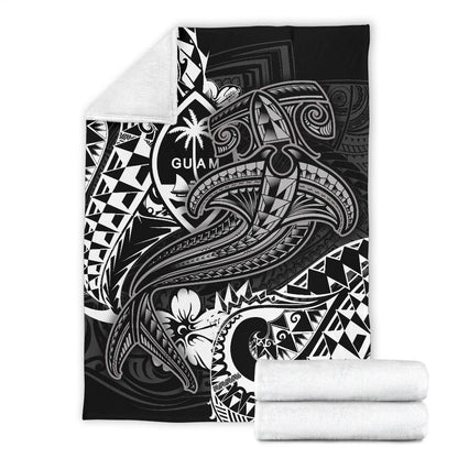 Guam Polynesian Premium Blanket - White Shark Polynesian Tattoo