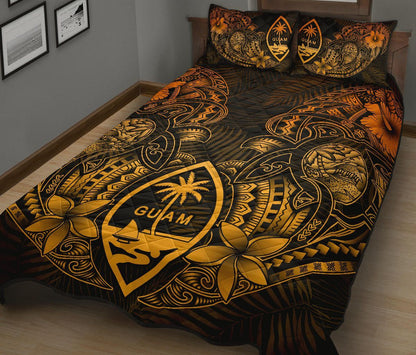 Guam Polynesian Quilt Bed Set - Gold Turtle Homeland