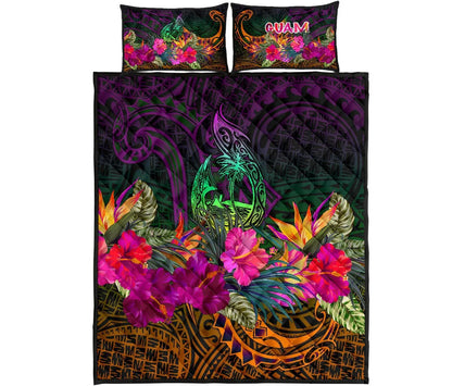 Guam Polynesian Quilt Bed Set - Summer Hibiscus