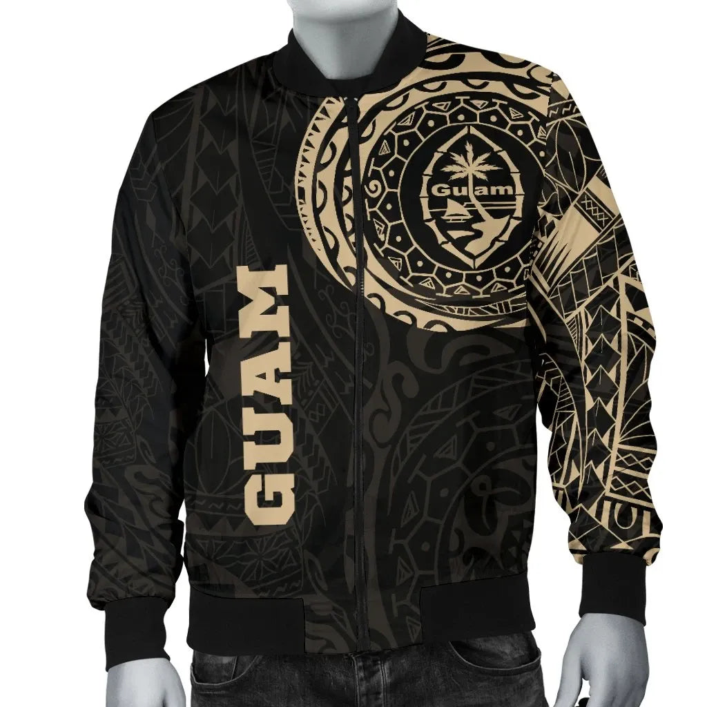 Guam in My Heart Polynesian Tattoo Style Bomber Jacket