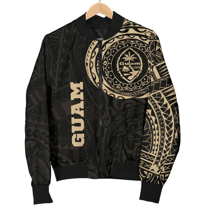 Guam in My Heart Polynesian Tattoo Style Bomber Jacket