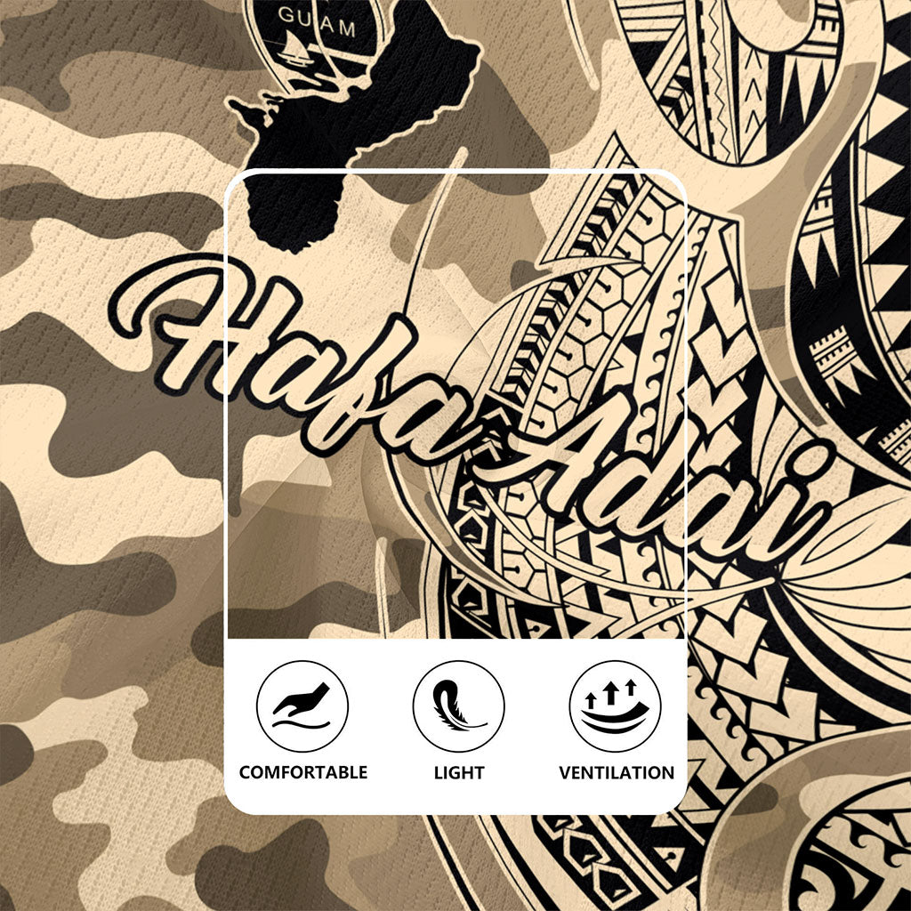 Guam Rugby Jersey Hafa Adai Tribal Tattoo With Camouflage Pattern