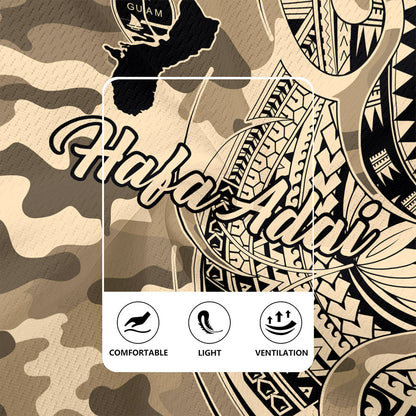 Guam Rugby Jersey Hafa Adai Tribal Tattoo With Camouflage Pattern