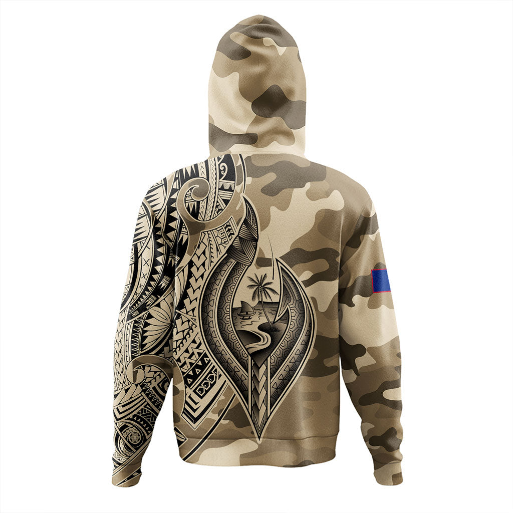 Guam Hoodie Hafa Adai Tribal Tattoo With Camouflage Pattern
