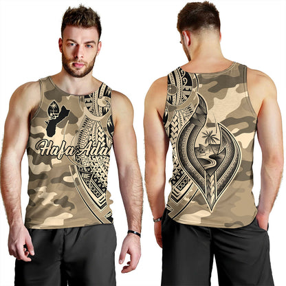 Guam Tank Top Hafa Adai Tribal Tattoo With Camouflage Pattern