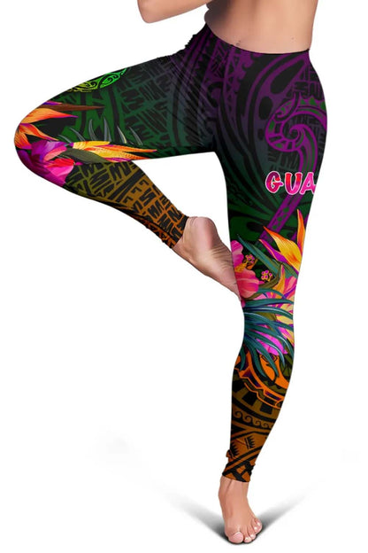 Guam Polynesian Women's Legginngs - Summer Hibiscus