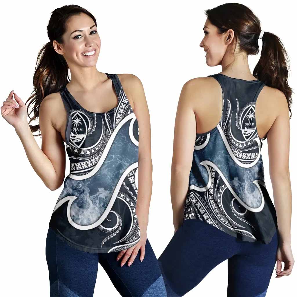 Guam Polynesian Women Racerback Tank - Ocean Style
