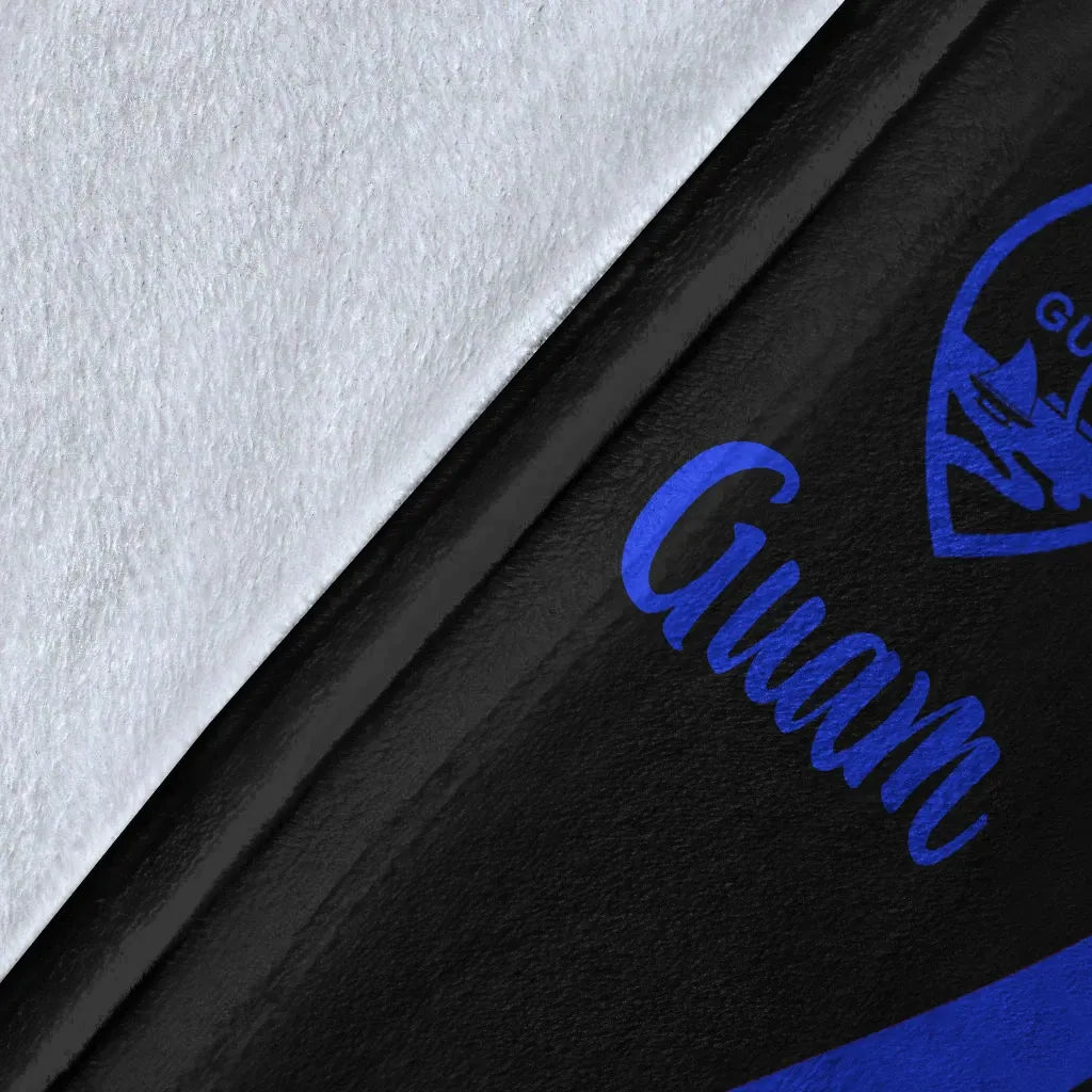 Guam Premium Blanket - Blue Polynesian Tentacle Tribal Pattern