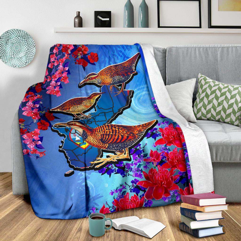 Guam Premium Blanket - KoKo Bird With Map