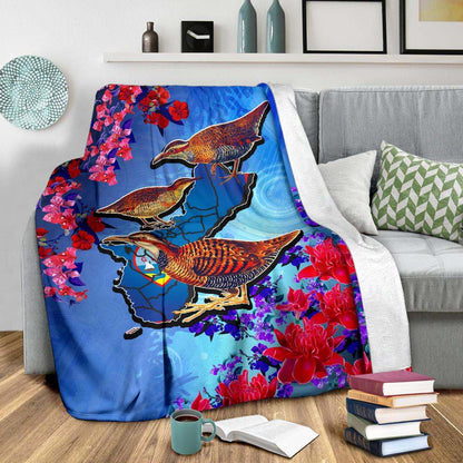 Guam Premium Blanket - KoKo Bird With Map