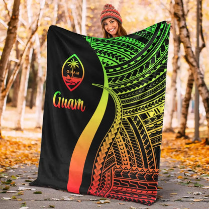 Guam Premium Blanket - Reggae Polynesian Tentacle Tribal Pattern