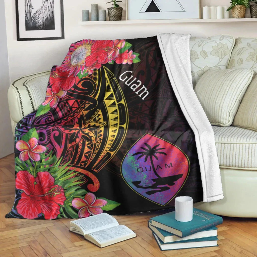 Guam Premium Blanket - Tropical Hippie Style