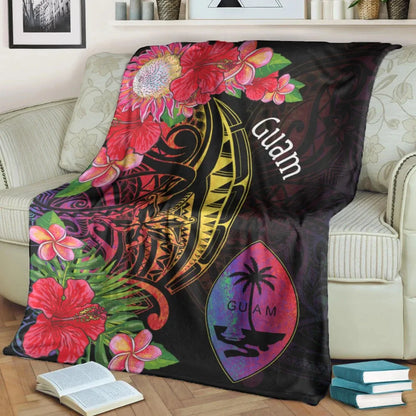 Guam Premium Blanket - Tropical Hippie Style