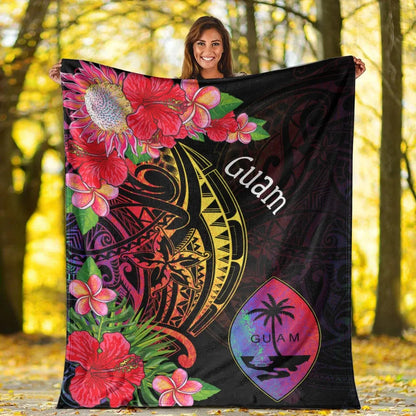 Guam Premium Blanket - Tropical Hippie Style