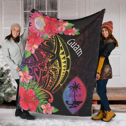 Guam Premium Blanket - Tropical Hippie Style