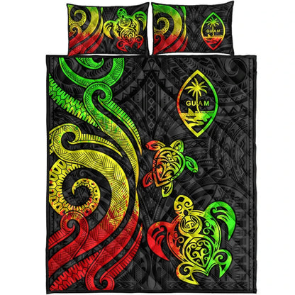 Guam Quilt Bed Set - Reggae Tentacle Turtle