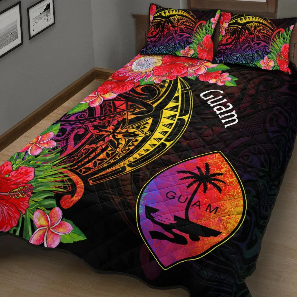Guam Quilt Bed Set - Tropical Hippie Style