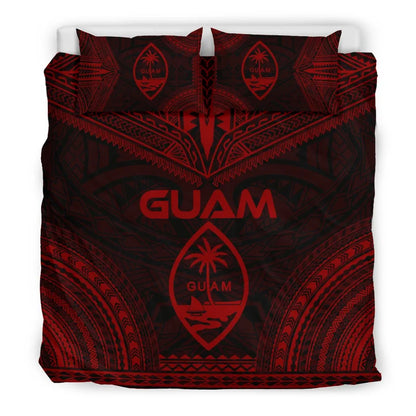 Guam Polynesian Chief Duvet Cover Set - Red Version