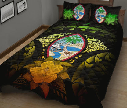 Guam Polynesian Quilt Bed Set Hibiscus Reggae