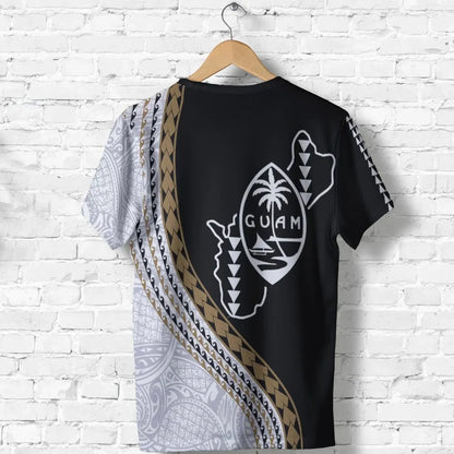 Guam T-Shirt - Guam Coat Of Arms Hafa Adai Black White