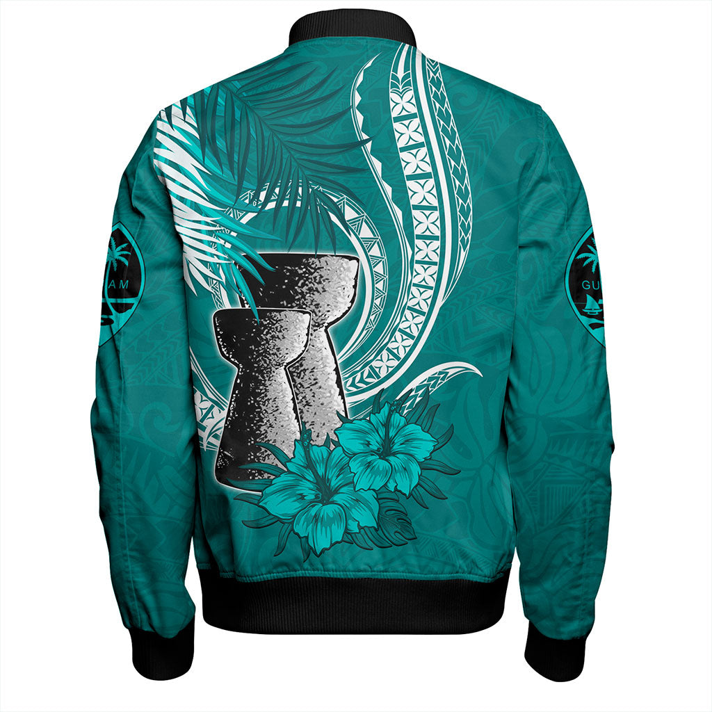 Guam Bomber Jacket Tribal Latte Stone Tropical Style