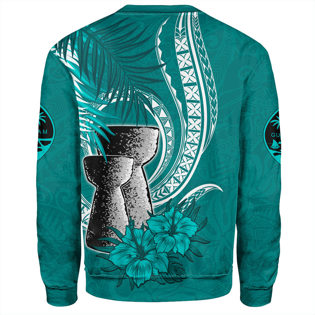 Guam Sweatshirt Tribal Latte Stone Tropical Style
