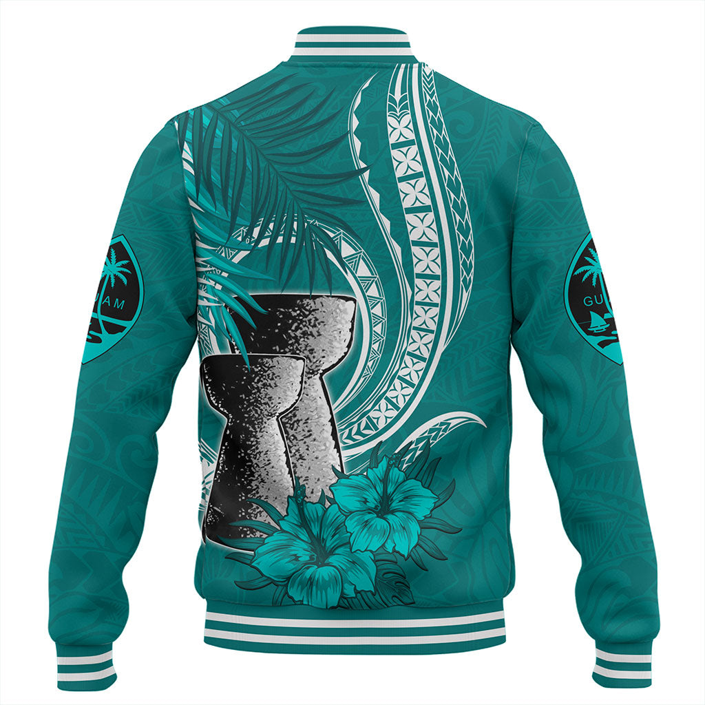 Guam Baseball Jacket Tribal Latte Stone Tropical Style