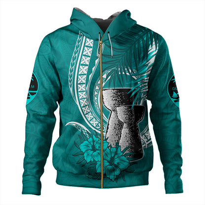 Guam Hoodie Tribal Latte Stone Tropical Style