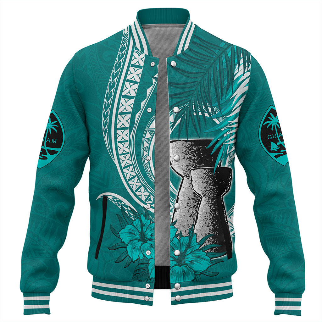 Guam Baseball Jacket Tribal Latte Stone Tropical Style