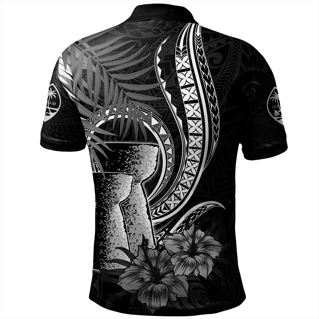 Guam Polo Shirt Tribal Latte Stone Tropical Style