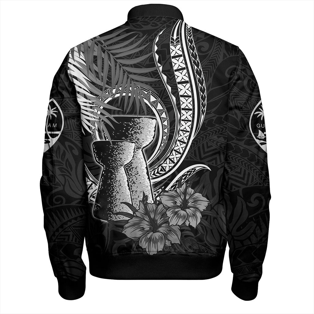 Guam Bomber Jacket Tribal Latte Stone Tropical Style