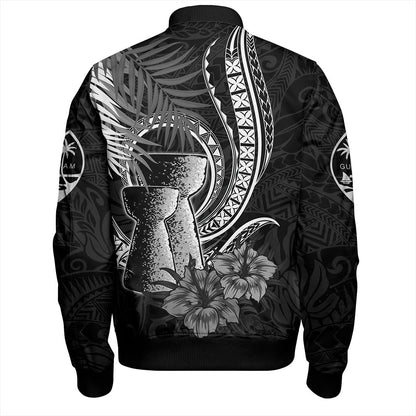 Guam Bomber Jacket Tribal Latte Stone Tropical Style