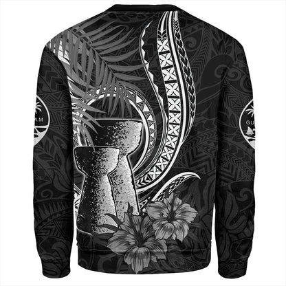 Guam Sweatshirt Tribal Latte Stone Tropical Style