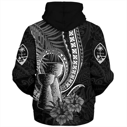 Guam Sherpa Hoodie Tribal Latte Stone Tropical Style