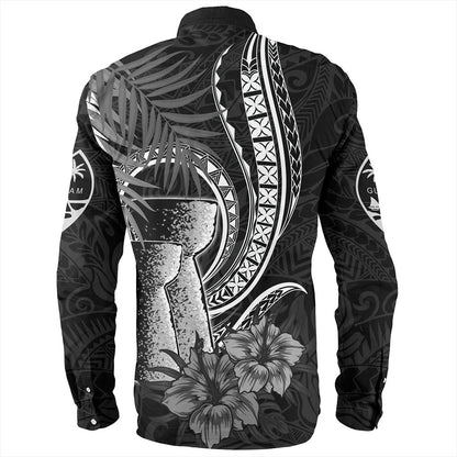 Guam Long Sleeve Shirt Tribal Latte Stone Tropical Style