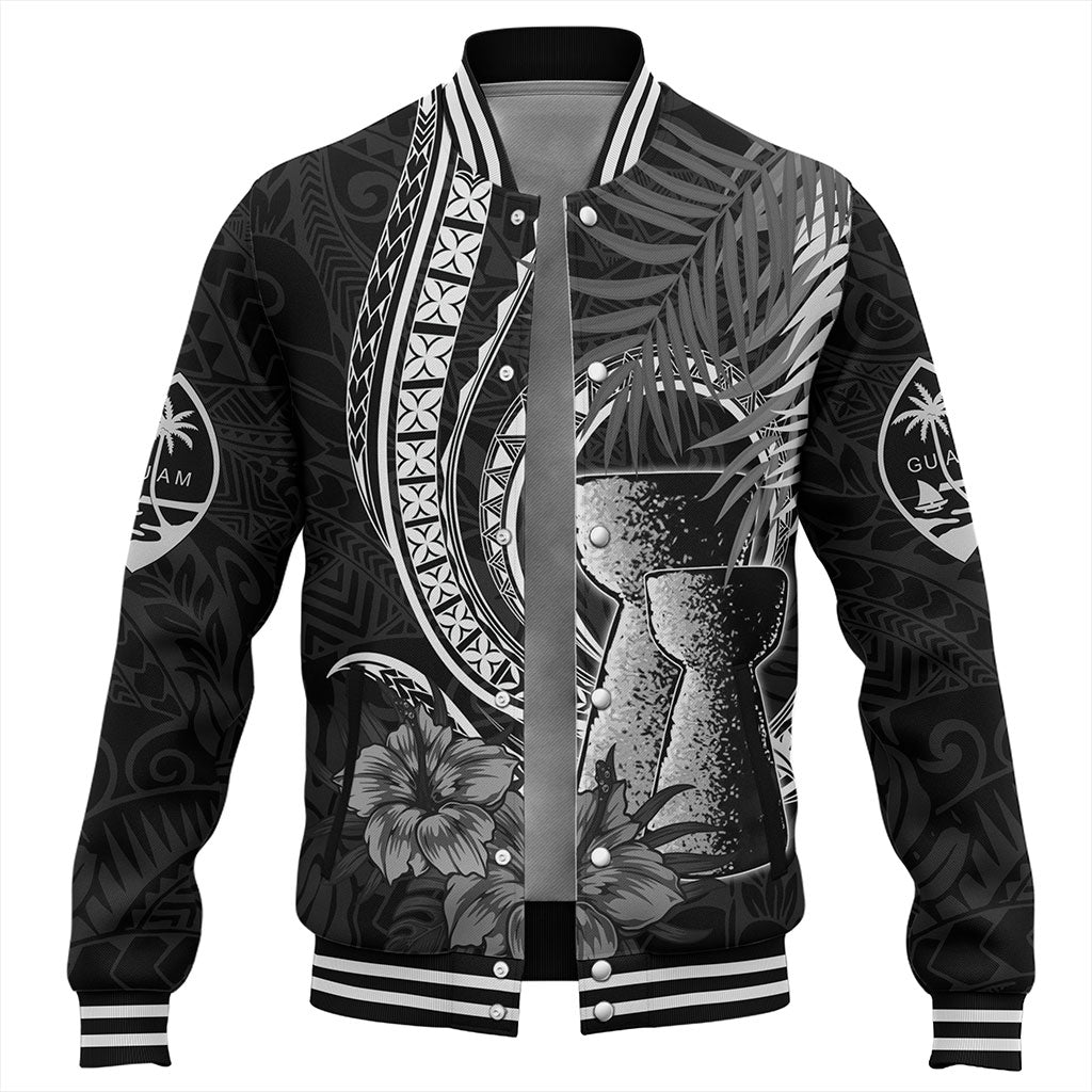 Guam Baseball Jacket Tribal Latte Stone Tropical Style