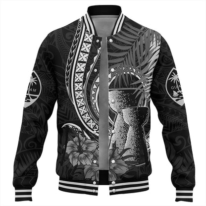 Guam Baseball Jacket Tribal Latte Stone Tropical Style