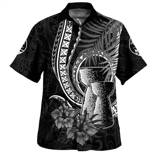 Guam Custom Personalised Hawaiian Shirt Chief Tattoo Patterns Style Sage Green