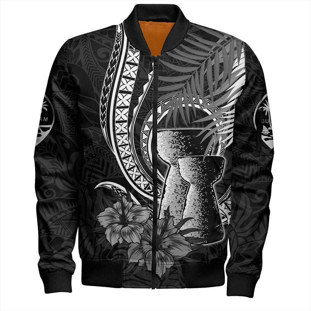 Guam Bomber Jacket Tribal Latte Stone Tropical Style