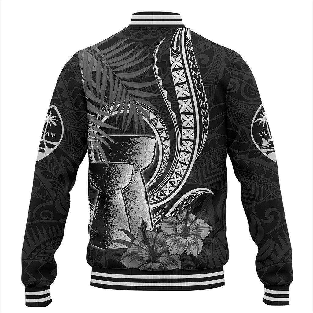 Guam Baseball Jacket Tribal Latte Stone Tropical Style